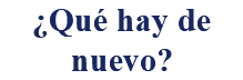 ¿Qué hay de nuevo?